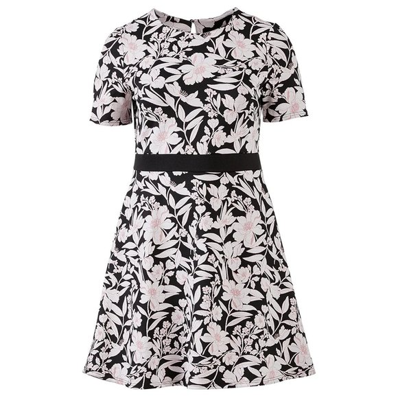 LEOTA Mackenzie Knit Floral Fit-and-Flare Dress in Black Jacquard - NWT Small - Picture 2 of 4